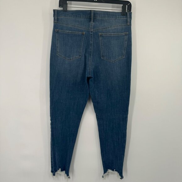 Gap womens High-Rise Button-Fly Ankle true Skinny Jeans Distressed Hem size 30 - Picture 5 of 11